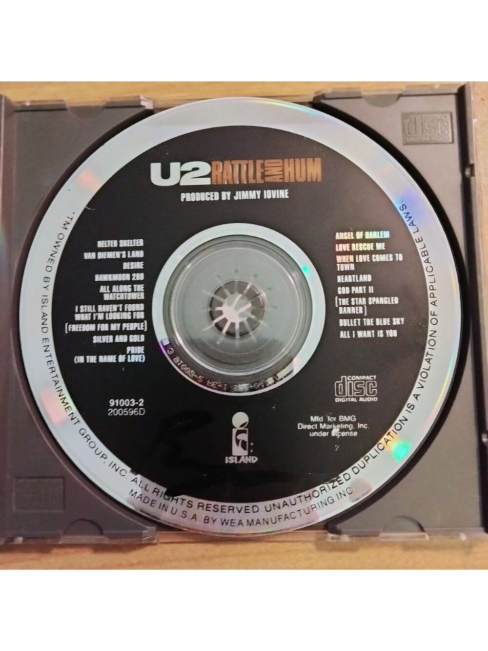 U2 Rattle And Hum CD Album - Picture 4 of 5